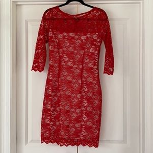 Jennifer Lopez Orange Lace Dress